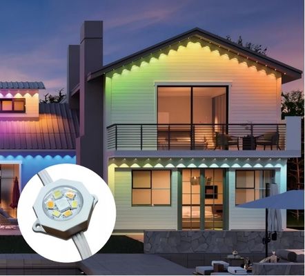 RGBIC CCT Smart Eave Wall Mounted Exterior Light PC ABS Υλικό στεγασμού με 5054 2835 Πηγή φωτός