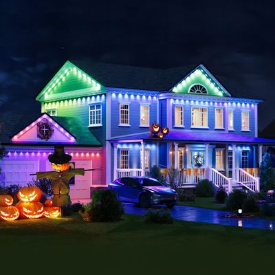 Φωτισμοί εξωτερικού φωτισμού φωτεινών 48W RGBIC CCT Smart Eave Αδιάβροχο για γάμο Χριστουγεννιάτικο γενέθλια PC ABS στερέωμα 90°